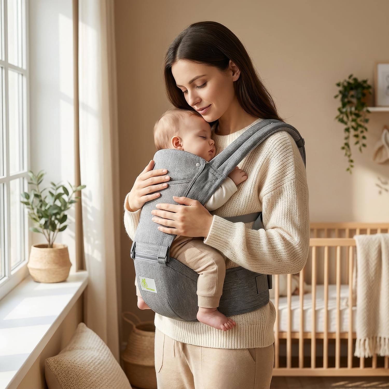 R for Rabbit Upsy Daisy Cool Baby Carrier cum Kangaroo Bag, Ergonomic Baby Carrier, Adjustable Hip Seat Belt, Stylish belt for mothers, Carrier with 4 carry Position for 3 months to 24 months Kids, Max Weight up to 15 Kg (Grey)