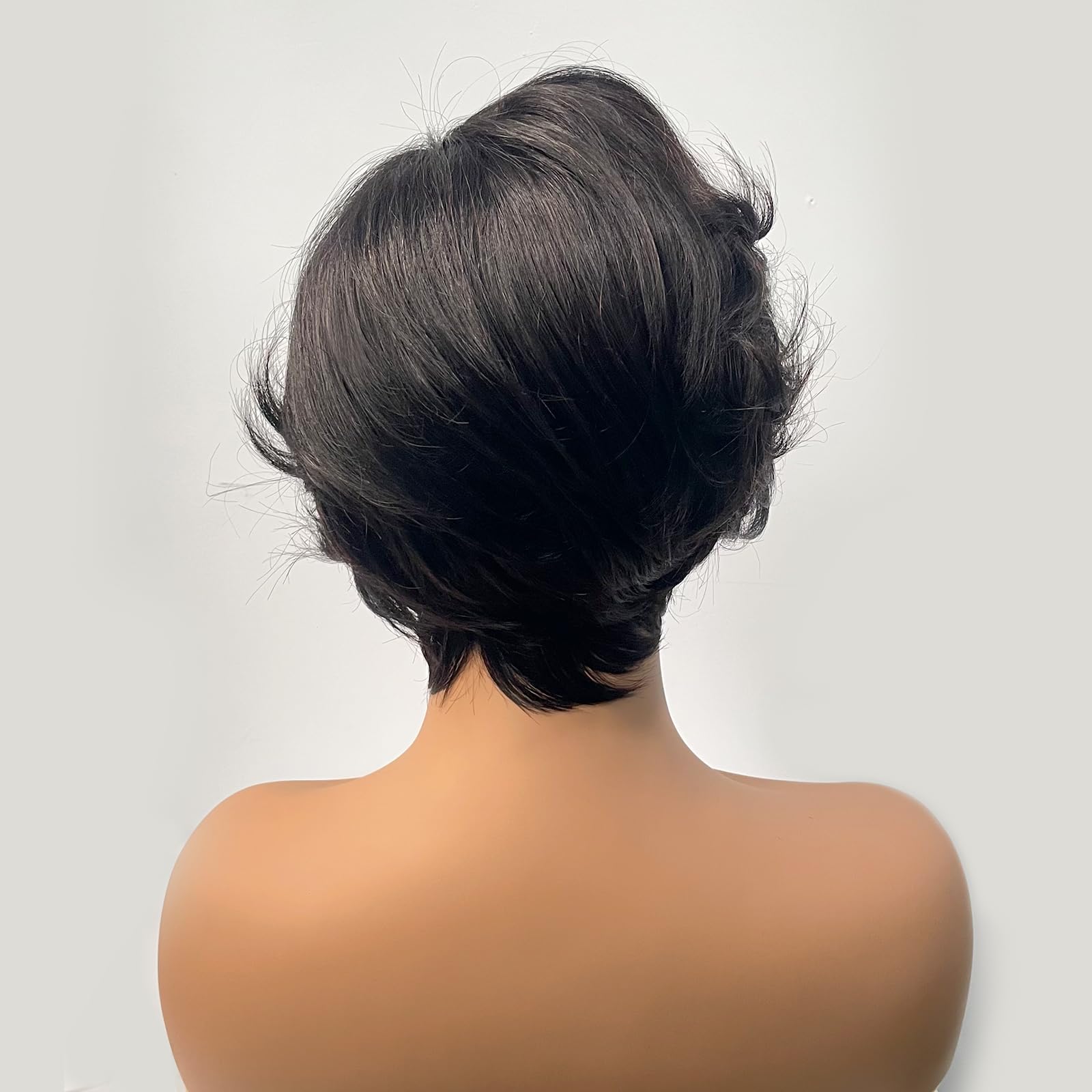 Amazon.com : SHUNHUIXC Pixie Cut Wig Human Hair 13x4 Lace 