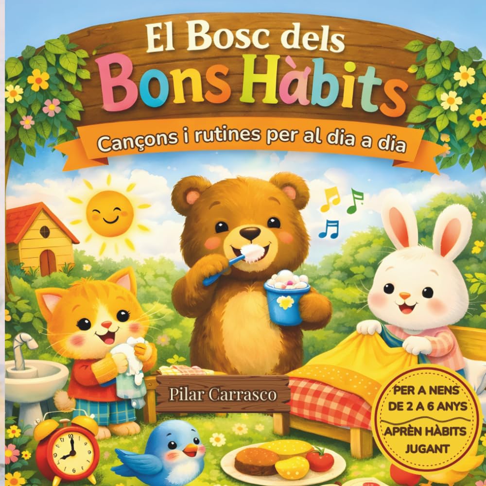 El Bosc dels Bons Hàbits. Cançons i rutines per al dia a dia: Conte infantil en català amb rimes perquè nens i nenes aprenguin rutines i hàbits diàries de manera divertida. De 3 a 6 anys. Preescolar