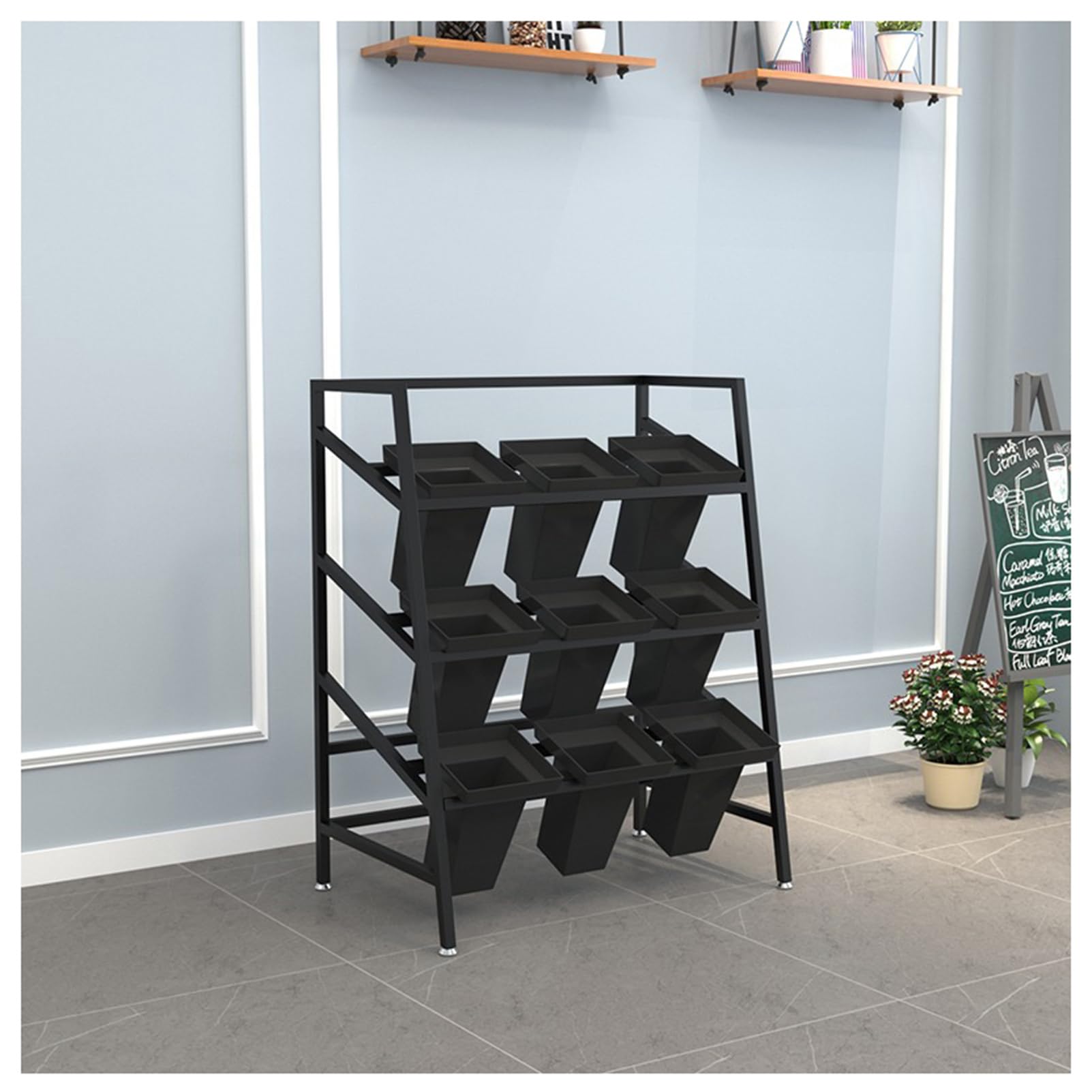 Support à plantes en métal multi-niveaux à roulettes pour déplacer vos pots lourds sans effort