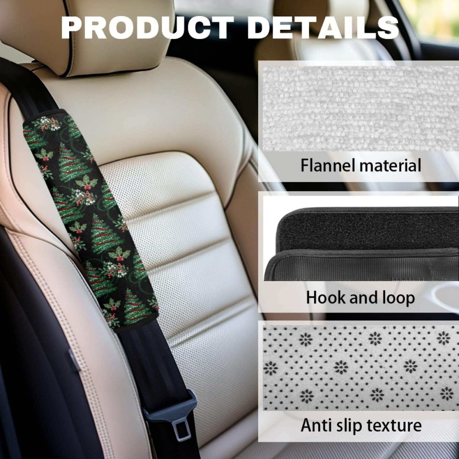 Protector Cinturon Coche Funda Almohadilla Cinturon Coche 21.6x29.7cm/4 Pcs