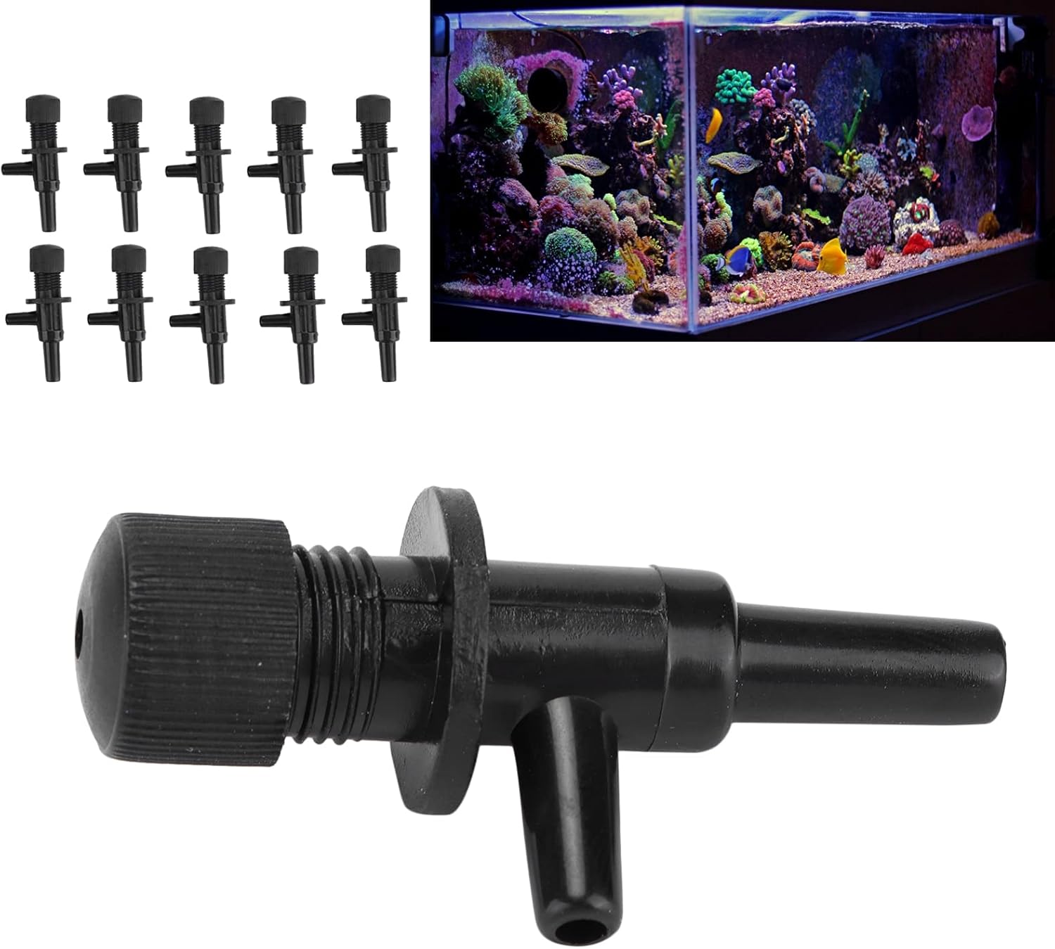 Biitfuu 10 Pack Control Valves Plastic 2 way Control Valves Fish Air Line Regulator Valve for