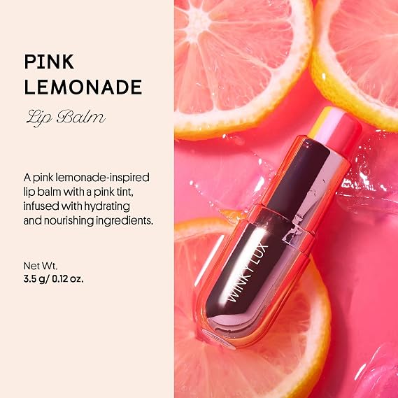 Winky Lux Tri Lip Balm Duo, Pink Lemonade & Sorbet - Hydrating, Nourishing Lip Care with Jojoba Oil & Vitamin E, Sheer Pink Tint, Moisturizes & Softens Dry Lips, Buttery Soft with Juicy Finis
