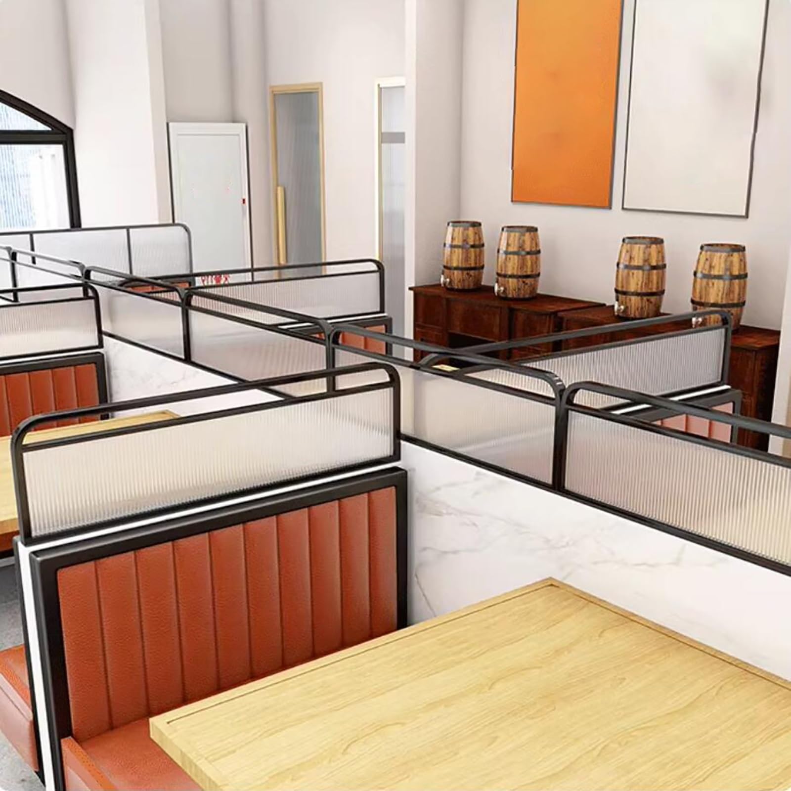 Half Wall Countertop Low Fence Divide, Semi-Privacy Glass Restaurant Raised Screen Partition, Restaurant Dining Table Decorative Screen, 20cm 30cm 40cm 50cm Raised Fence(H 20cm/7.8in,Long 70cm/27.5in)