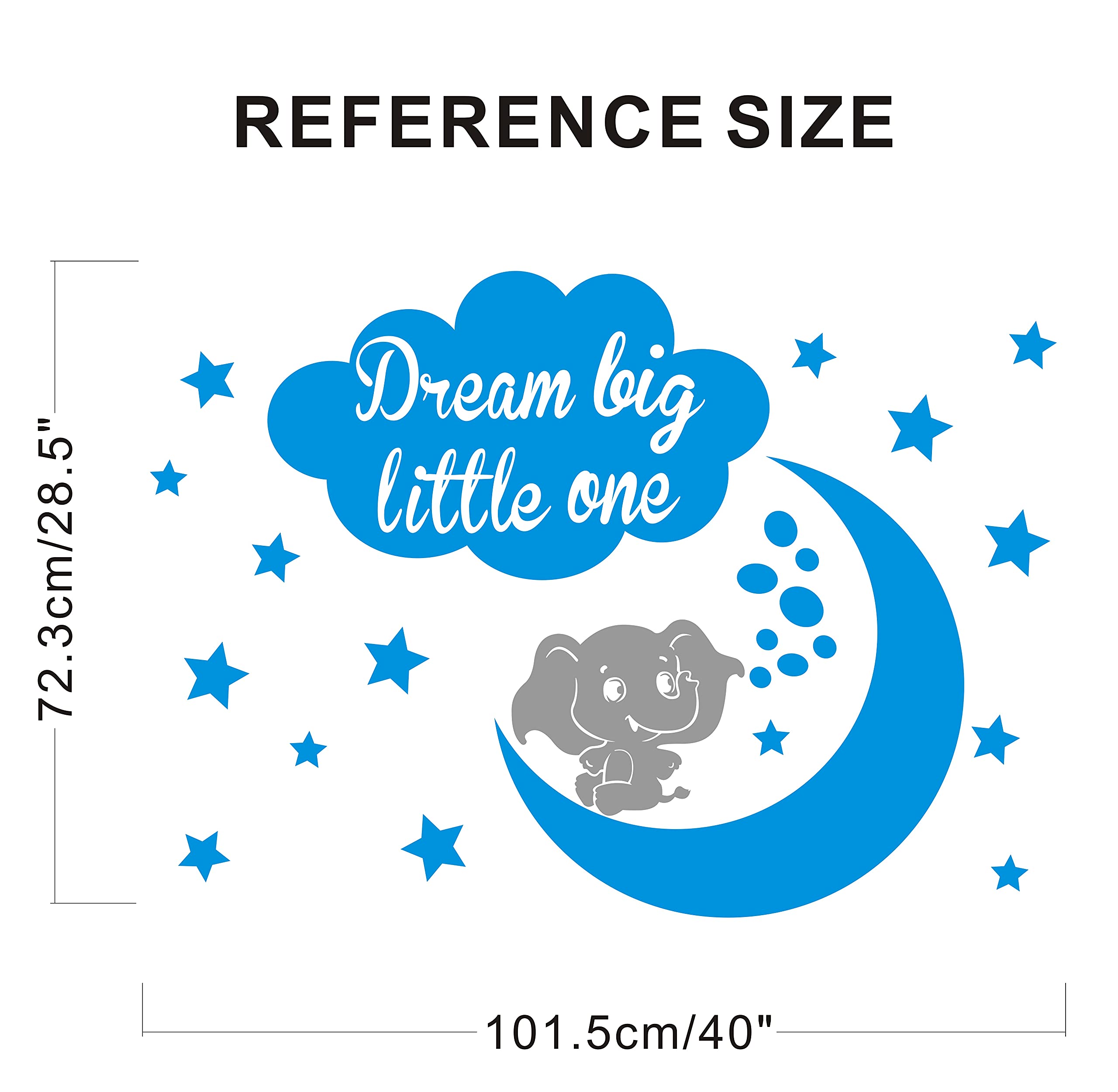 Pegatinas De Pared Para Bebé - Elefantes, Nubes, Luna Y Estrellas