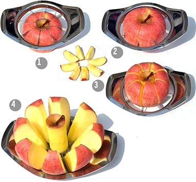 Apple Corer Slicer Stainless Apple Slicer Apple Cutting Tool Fruit Cutter for Kitchen Tomato Apple Orange