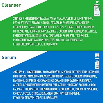 CeraVe Hydrating Face Wash and Hyaluronic Acid Serum with Vitamin B5 Set | 19oz Face Wash + 1oz Serum | Hydrating for Dry Skin | Fragrance Free
