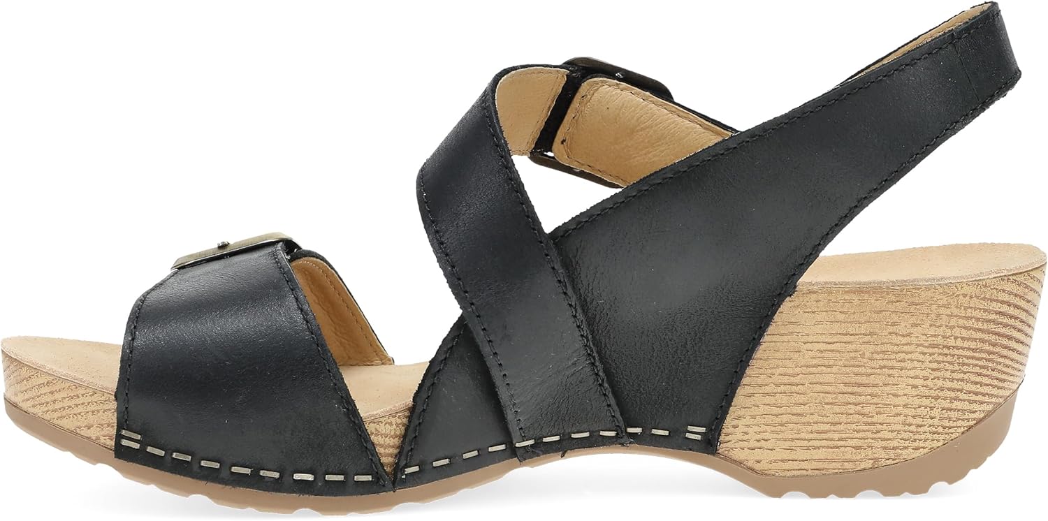 Dansko Trinity Wedge Sandal for Women – Contoured Footbed for All-Day Comfort and Support – Hook & Loop Strap with Buckle Detail – Lightweight Rubber Outsole - Image 7