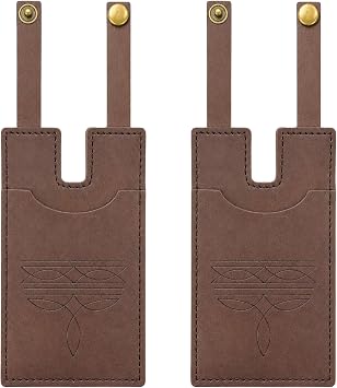 2 Pcs Boot Wallet Women,Western Boot Wallet with Snap Strap,Western Rustic Boot Wallet Sleeve for Rodeo Nights and Pub Outings Brown