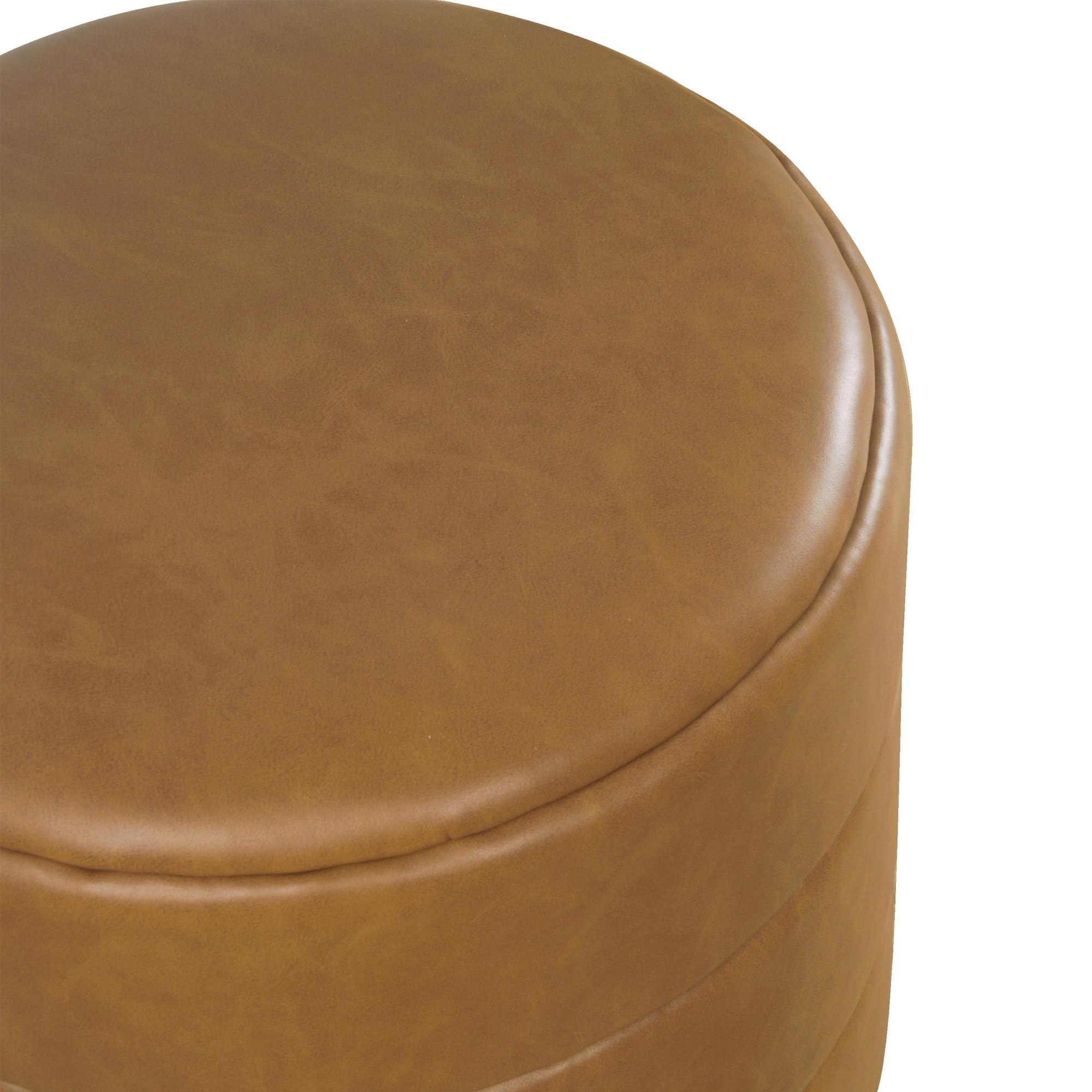 Snapklik.com : Upholstered Faux Leather Round Ottoman Home DécorFoot ...