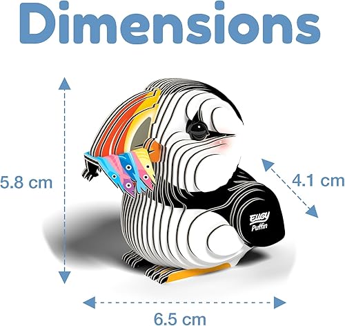 Miniatura 2 de Eugy Puffin - Rompecabezas 3D - Rompecabezas educativo ecológico de 31 piezas para niños, niñas y niños a partir de 6 años