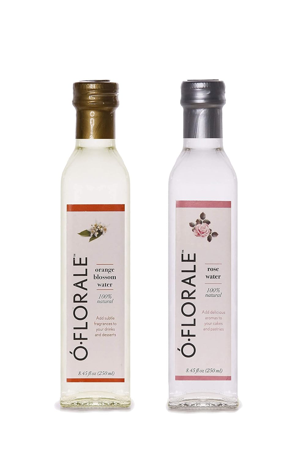 OFLORALE, Rose Water and Orange Blossom Water Bundle, 8.45 fl oz (1 bottle of each)