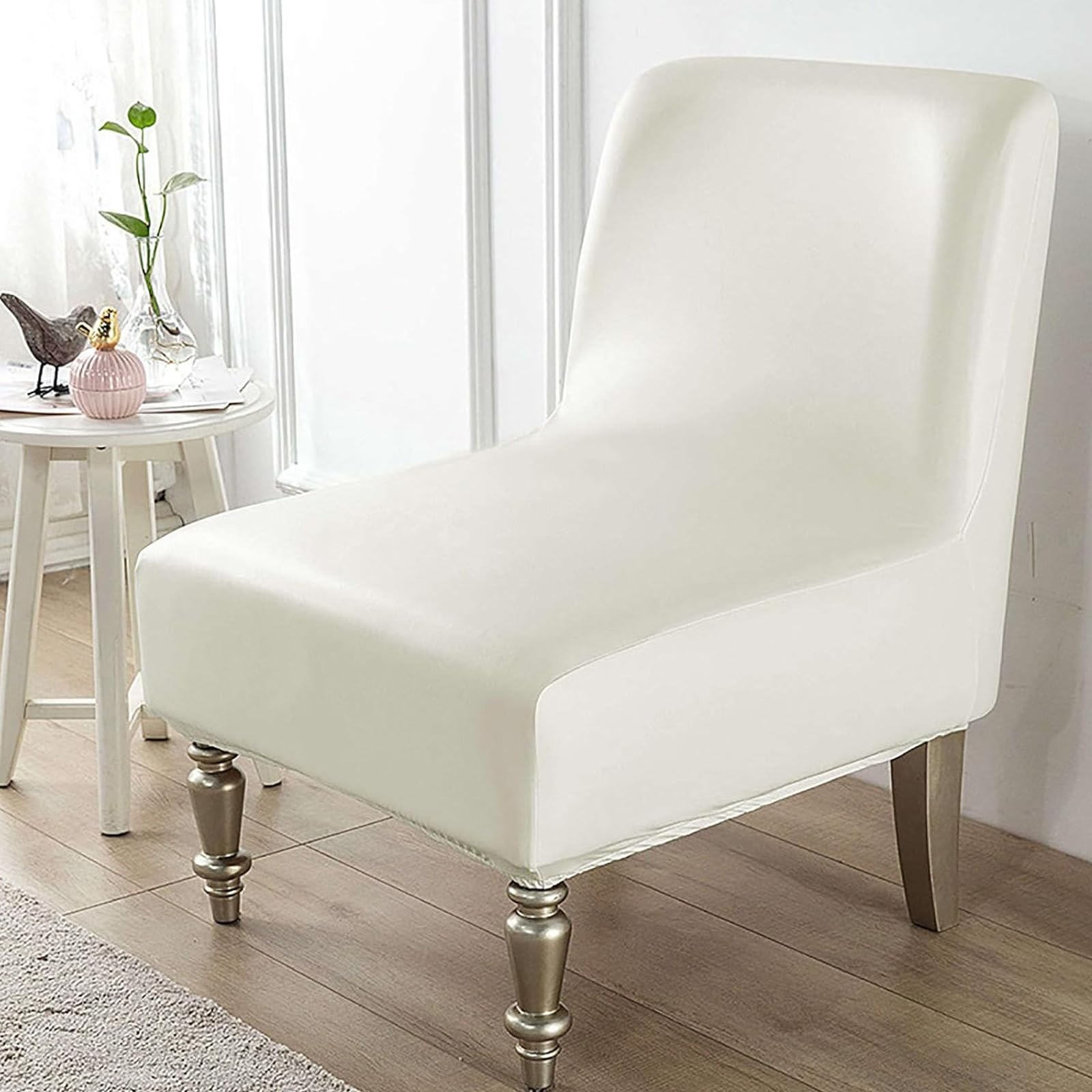 Lot de 2 housses de chaise d'appoint imperméables sans accoudoirs - Housse de protection pour meubles pour salon, hôtel (gris clair)