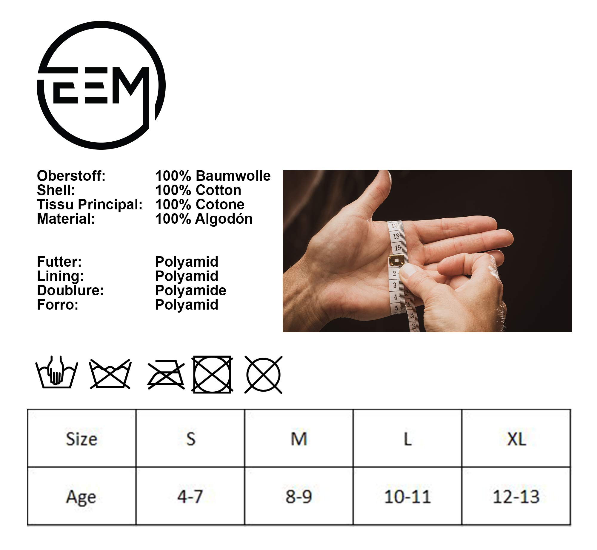 EEM guanti invernali per bambini guanti in tre taglie, 100% cotone morbido, fodera termica Thinsulate