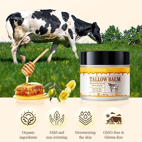 Miniatura 2 de Sarga de ternera para la piel, sebo y bálsamo de miel, crema hidratante facial de ternera alimentada con hierba, ingrediente totalmente natural,