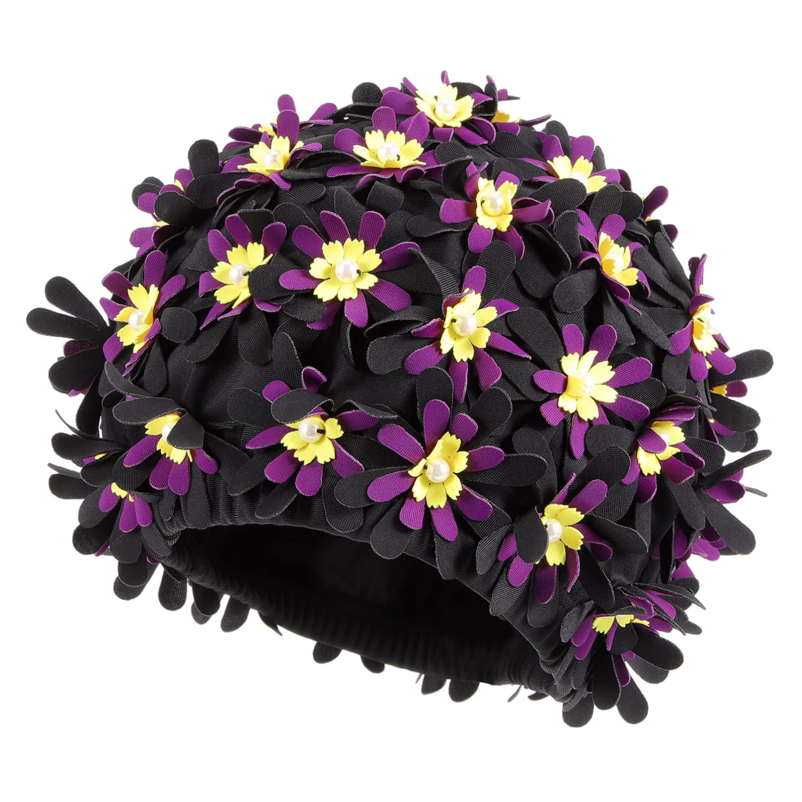 UPKOCH 3 Piezas Gorro de Natación Mujeres con Floral Elástico y Antideslizante Cabello Protección