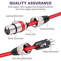 Vista 5 de Cable XLR de 10 colores, multicolor XLR macho a hembra, cables de audio de 15 pies, paquete de 10 cables de micrófono XLR equilibrados de 3 pines