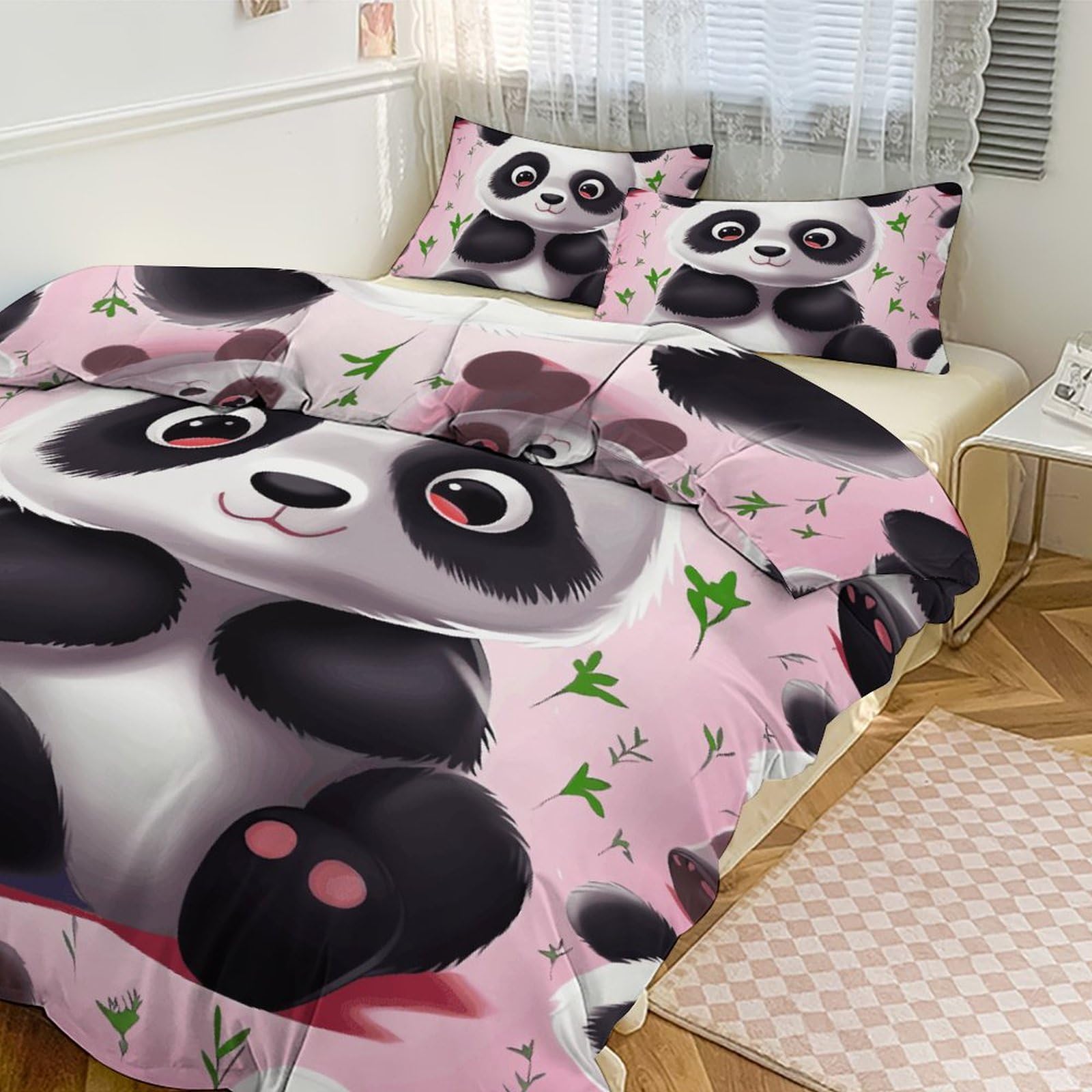 Couette pour grand lit panda 3 pièces parure de lit epaisse maison et tourisme 218x177