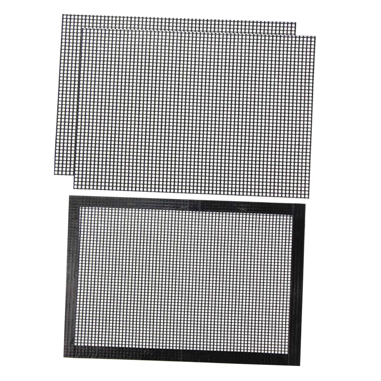Milisten 3Pcs Non Stick BBQ Mesh Grilling Mats for Outdoor Grilling Reusable Cooking Grill Accessories for Camping Picnics and Garden Parties