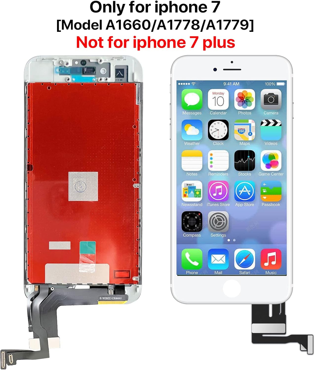 QTlier Screen Replacement for iPhone 7 4.7", LCD Touch Display Screen Digitizer Frame Assembly Replacement with Repair Tool Set (White)