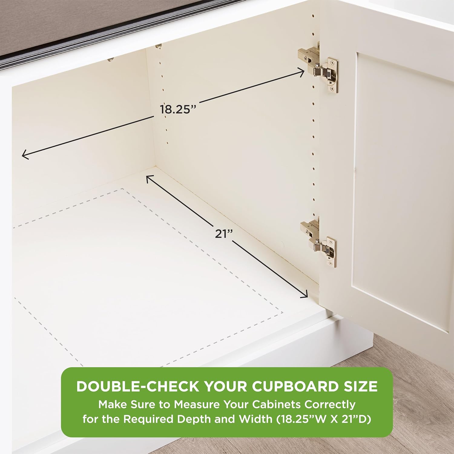 HOLDN’ STORAGE Bamboo Wooden Pull out Cabinet Organizer 17"W x 21"D Requires At Least a 18.25"W x 21"D Cabinet Opening W/Lifetime Limited Warranty, Bamboo Tray and Heavy Gauge Metal Rails