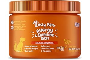 Zesty Paws Dog Allergy Relief - Advanced Omega 3 & Probiotic Supplement...