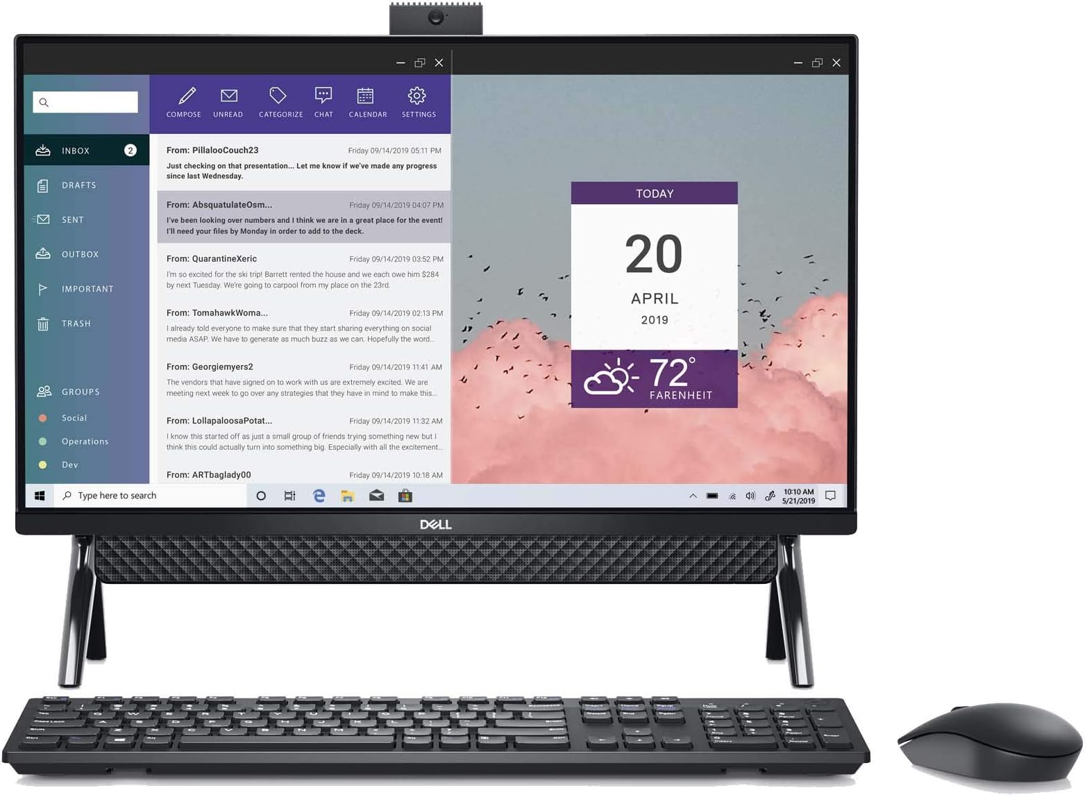 Dell Inspiron 5400 AIO 23.8 Inch FHD Touchscreen All in One, Intel Core i3-1115G4, 8GB 2666MHz DDR4 RAM, 1TB SATA HDD, Intel UHD Graphics, Windows 10 Home
