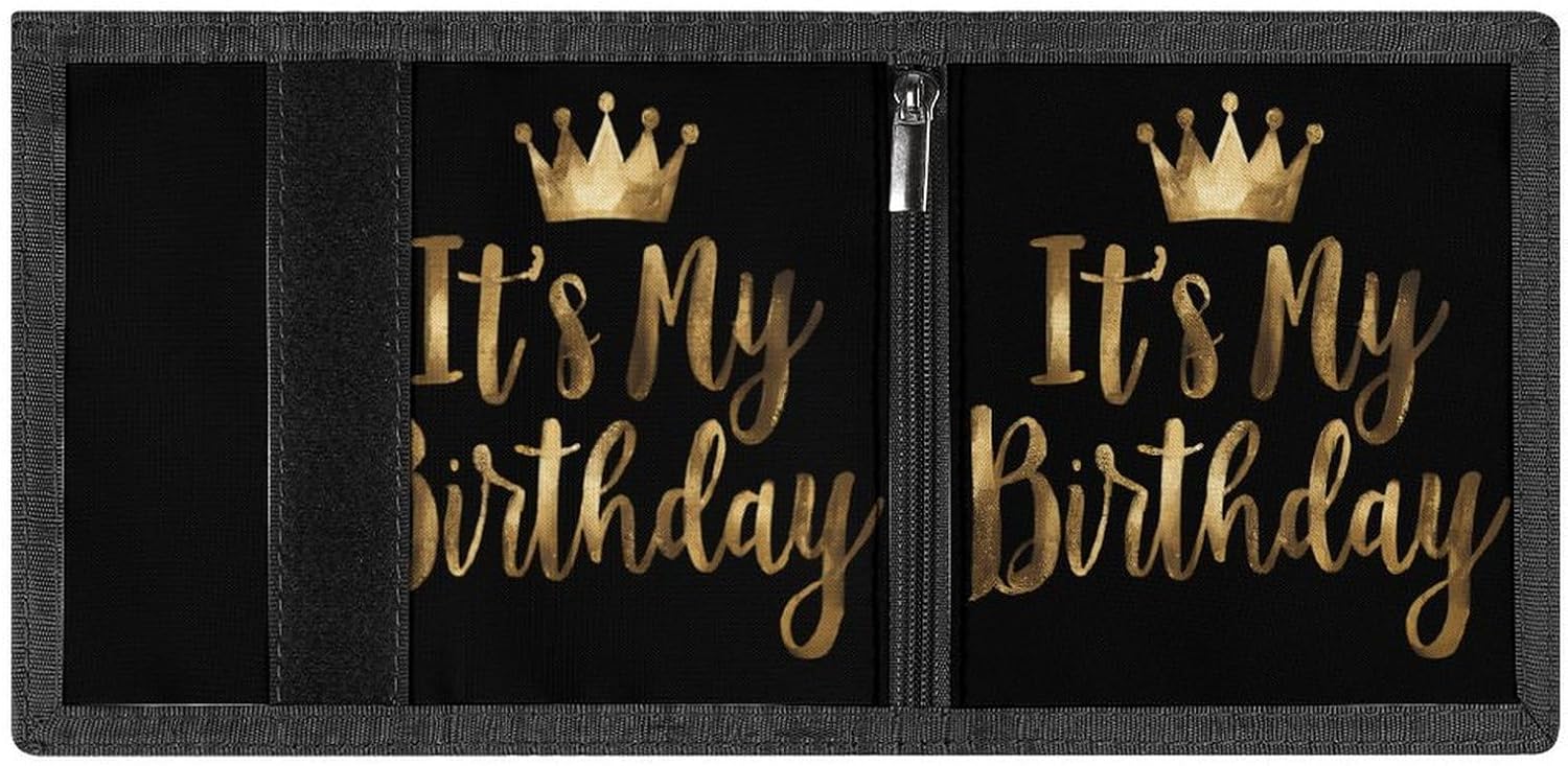 It's My Birthday Trifold Slim Wallet Front Pocket With Money Clip And ID Credit Card Slots For Travel Work