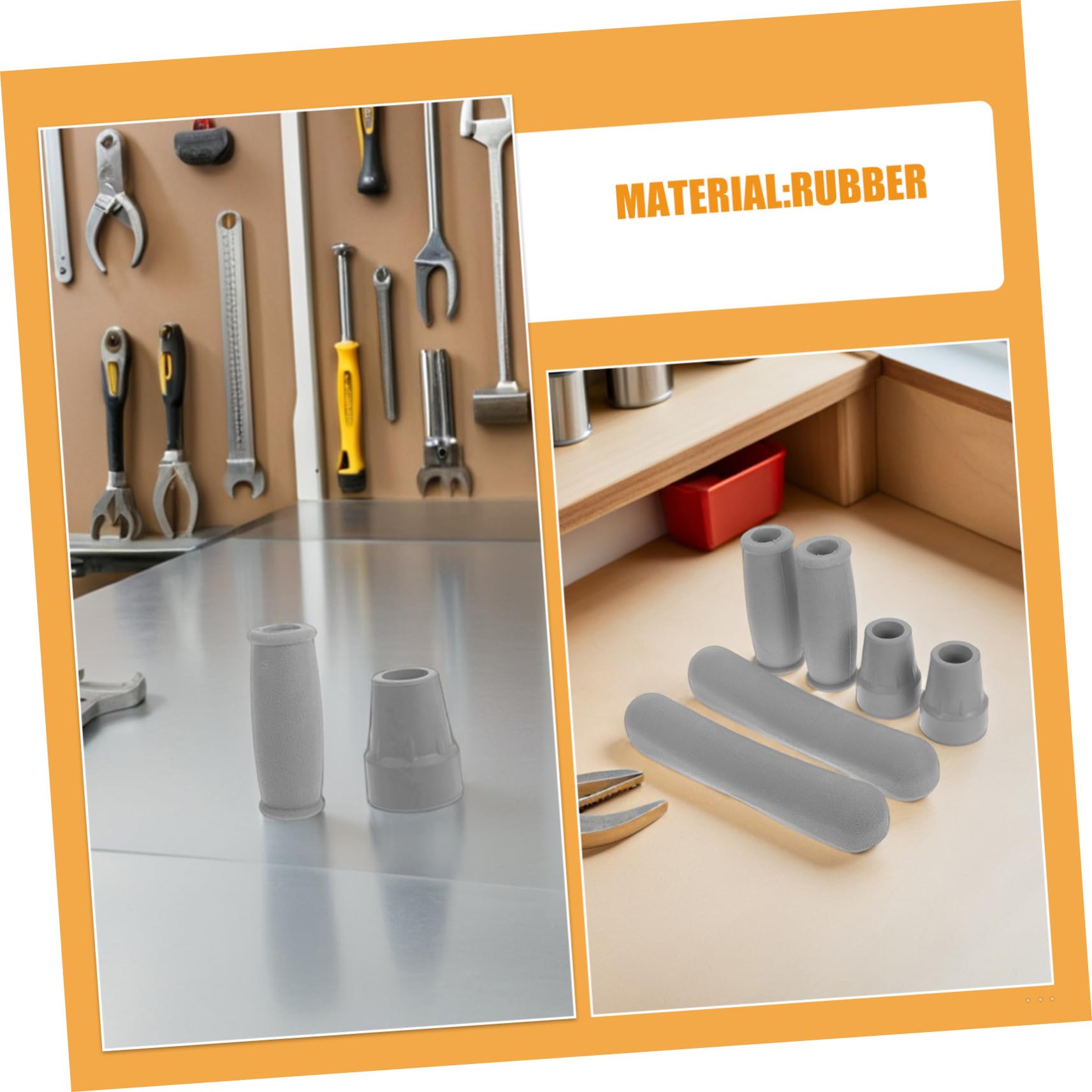 BESTYASH 4 Set Accessori per Stampelle con Cuscinetti Maniglia Ergonomici Punte in Gomma Antiscivolo per Bastoni da Passeggio e Coperture Sostitutive per Piedi Deambulatore Supporto Stabile