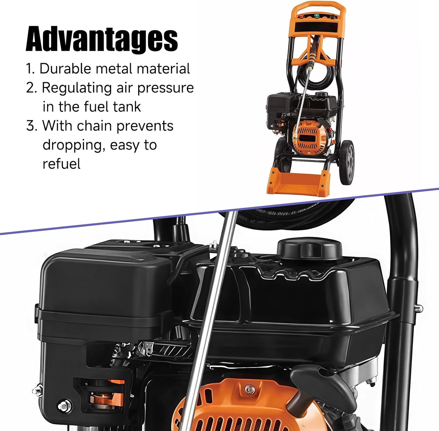 Gas Fuel Tank Kit Compatible with 212cc Engine Pressure Washer 0J88870129 G19 6602 3100psi 3600psi 2500psi 6924 6590 6470 Replacement Parts Assembly Accessories with Gas Cap