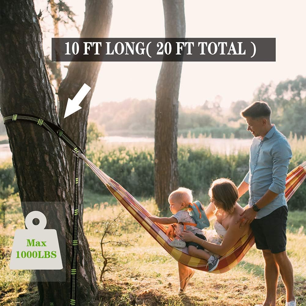 Gkotta XL Hammock Straps, Hammock Tree Straps Lightweight 20FT Long 32 Adjustable Loops Total with 2 Carabiners Holds up to 1000 Lbs Each Strap : Patio, Lawn & Garden
