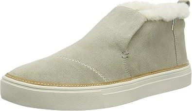 TOMS Womens Paxton Sneaker, Cobblestone Suede/Faux Shearling, 5.5