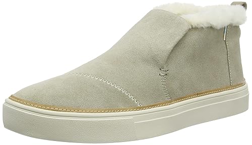 Toms Women's Paxton Sneaker, Cobblestone Suede/Faux Shearling, 6.5