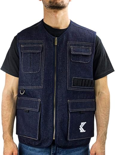 Karl Kani Denim Utility Vest Blue 