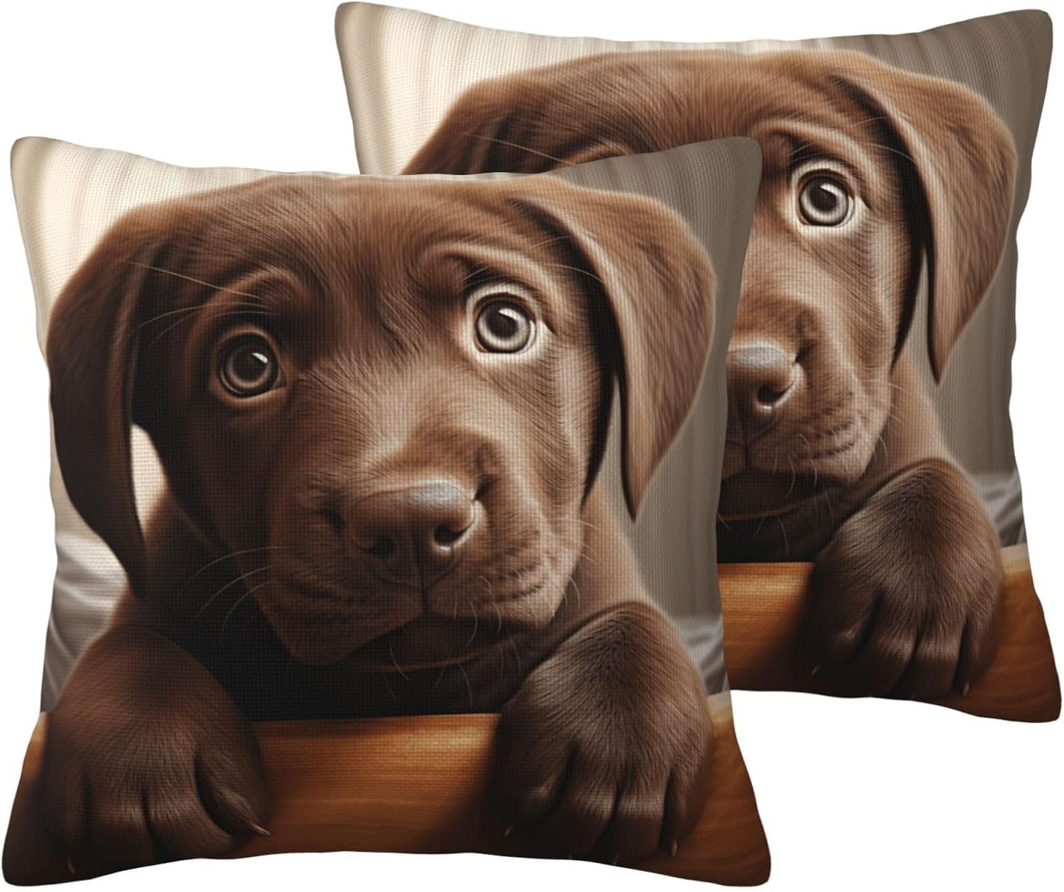 Cute Labrador Dog 1 Imitation Linen Pillowcase -2 Sets, Fashionable Home Decoration, Used for Sofas, Gardens, beds