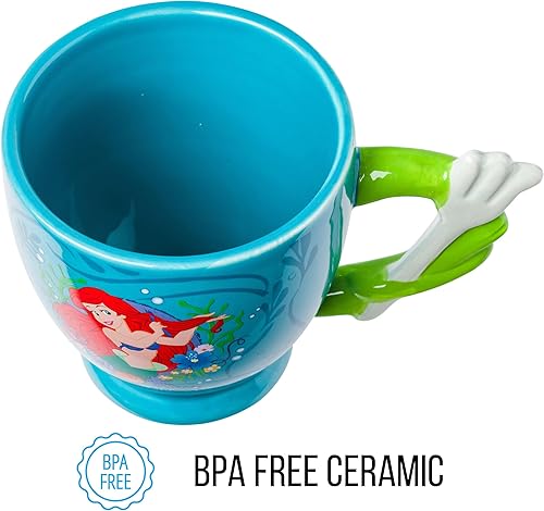 Miniatura 7 de Silver Buffalo Disney Princess The Little Mermaid Ariel Dinglehopper Fork Hair Brush 3D Sculpted Handle Ceramic Mug, 20 Ounces