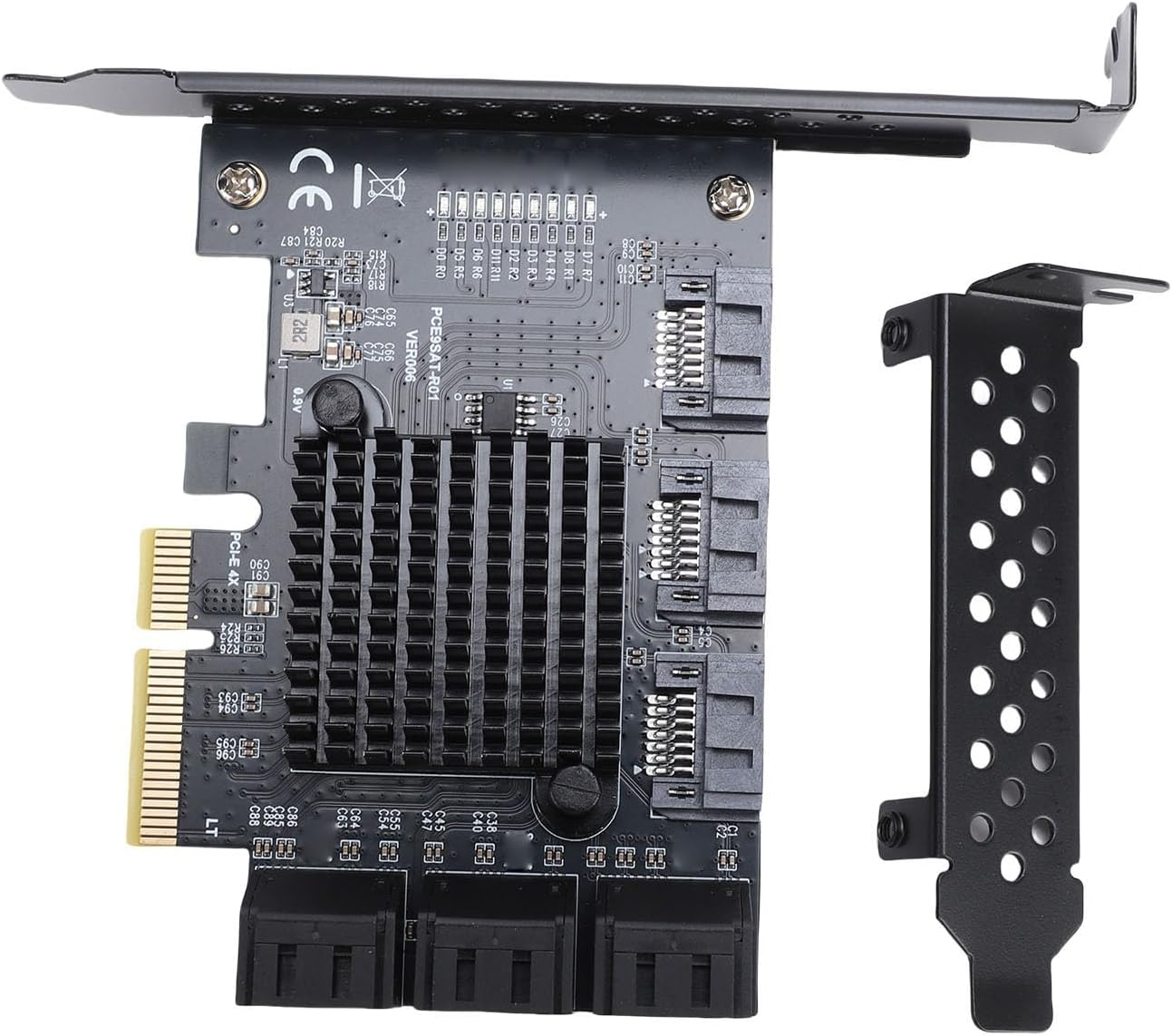 PCIe 4X to 9 Port Serial ATA 3.0 Expansion Card, 6Gbps PCIe GEN3 Hard Drive Adapter with Hot Swap and NCQ, for 10 11 2003