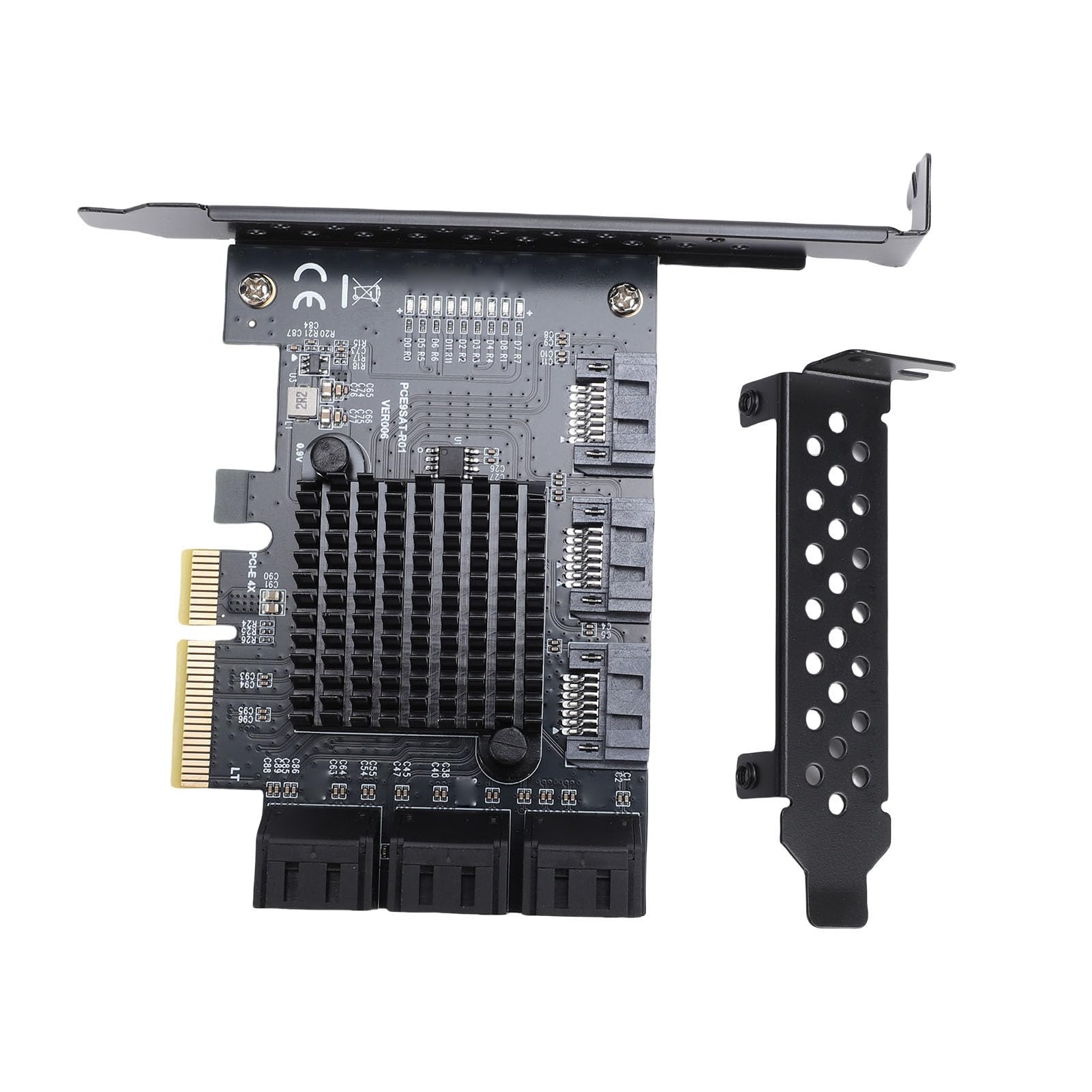 Goshyda 9-Port-PCIe-SATA-Erweiterungskarte, 6-Gbit/s-SATA-3.0-Controller mit Hot-Swap-Unterstützung, PCI-E X4/x8/x16-Steckplatzadapter für Wins Linux, Festplattenerweiterungskarte