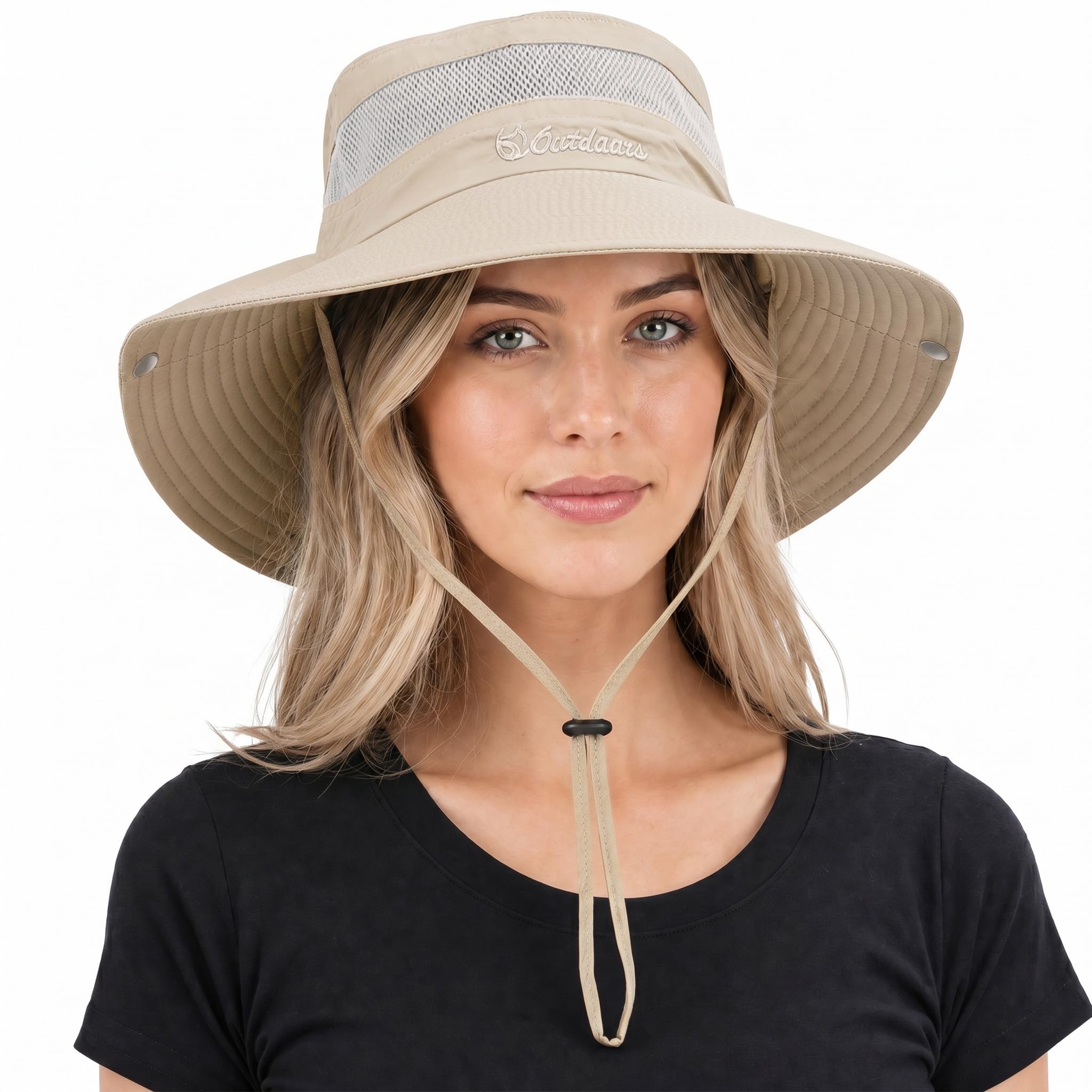 Cheerlenne Beige Summer Hats Safari UPF 50+ Sun Hat for Women UV Protection Lightweight Foldable Cowboy Hat for Men Women Ladies Sun Hats Packable Hiking Fishing Gardening with Wide Brim