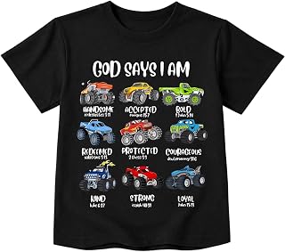 Toddler Boys Christian Construction Truck Shirt Kids Excavator Graphic T Shirt Faith Tee Short Sleeve Top 3-8T