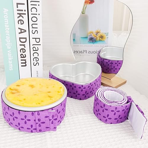 Miniatura 3 de Tiras de 4 piezas para hornear uniformes, súper absorbentes y gruesas para tartas, mantienen los pasteles más nivelados y evitan la coronación con