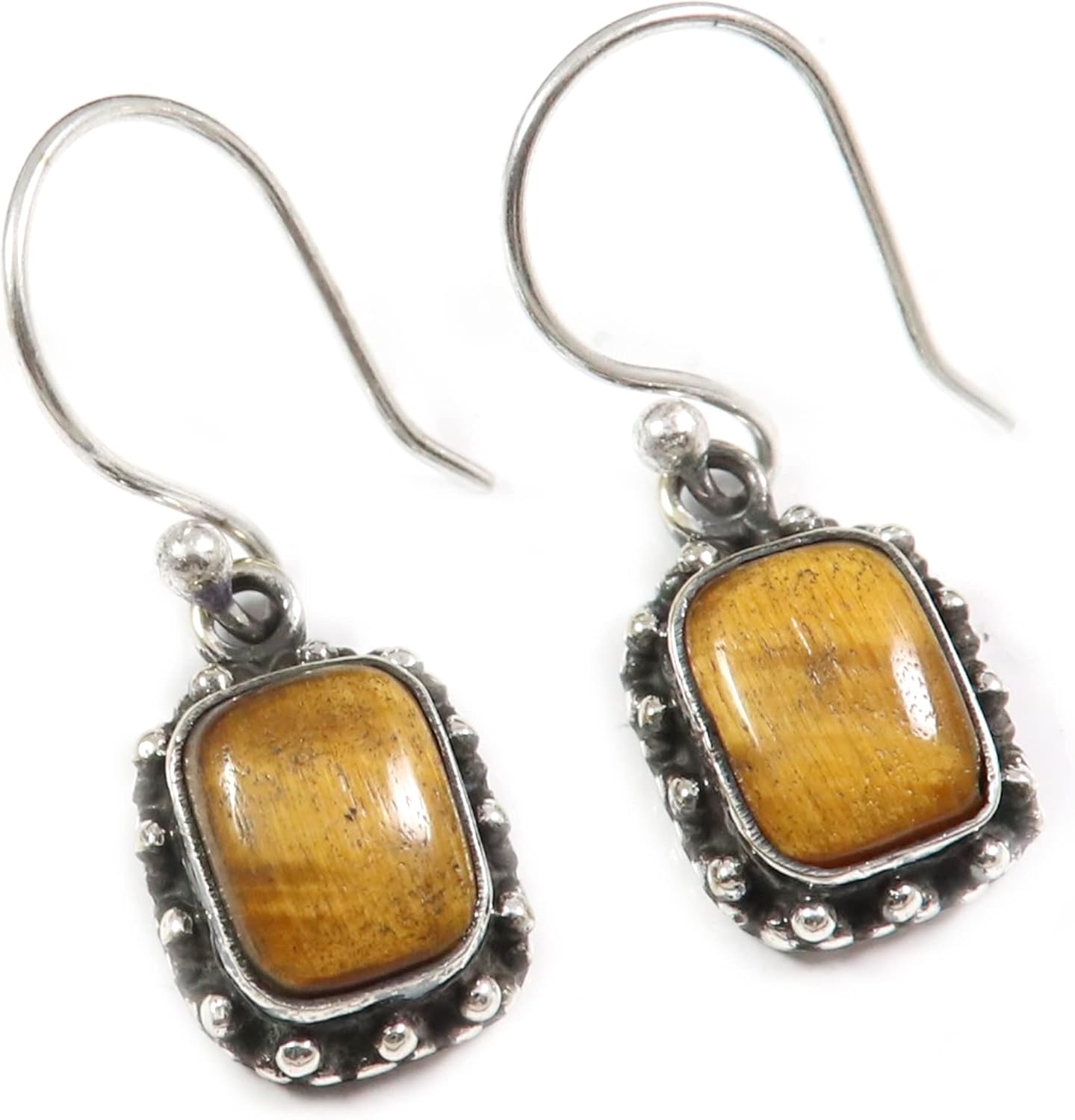 Goyal Exports Tiger EyeGemstone 925 Sterling Silver Drop/Dangle Earring Jewlery SEG146A