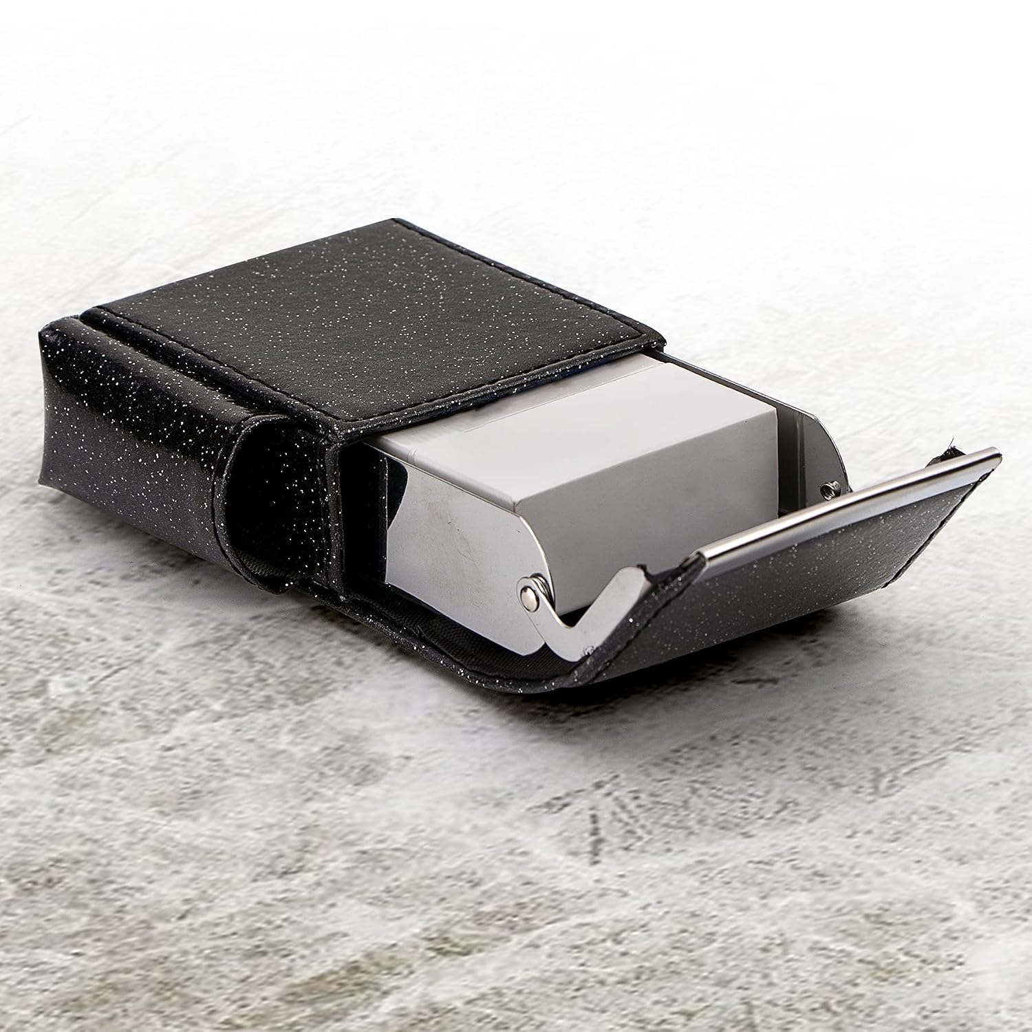 PU Leather Sliding Cigarette Box Case with Lighter Holder and Belt Loop for Men and Women Unisex image 4
