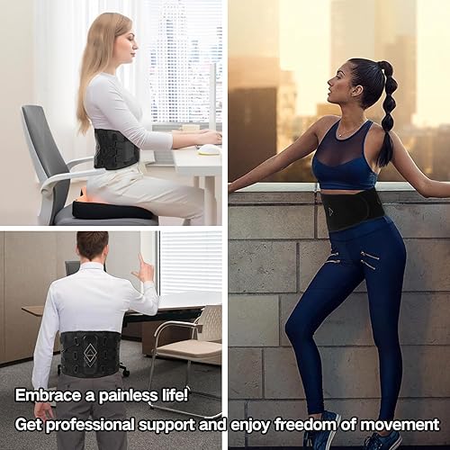 Miniatura 6 de Soporte de espalda para aliviar el dolor de espalda baja, sistema elástico de tres ajustables, cinturón de soporte lumbar 7X para hombres y mujeres,