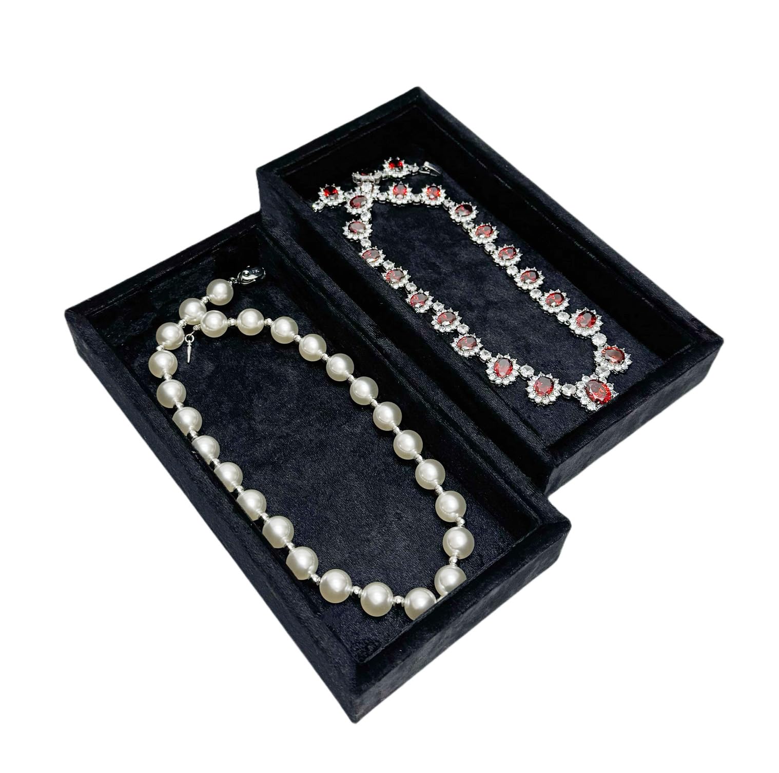 AgentMoon Juego de 2 organizadores individuales de lujo para gafas de sol o bandeja de joyas, forro de terciopelo en relieve o tabby, mesita de noche, escritorio, bandeja de almacenamiento de