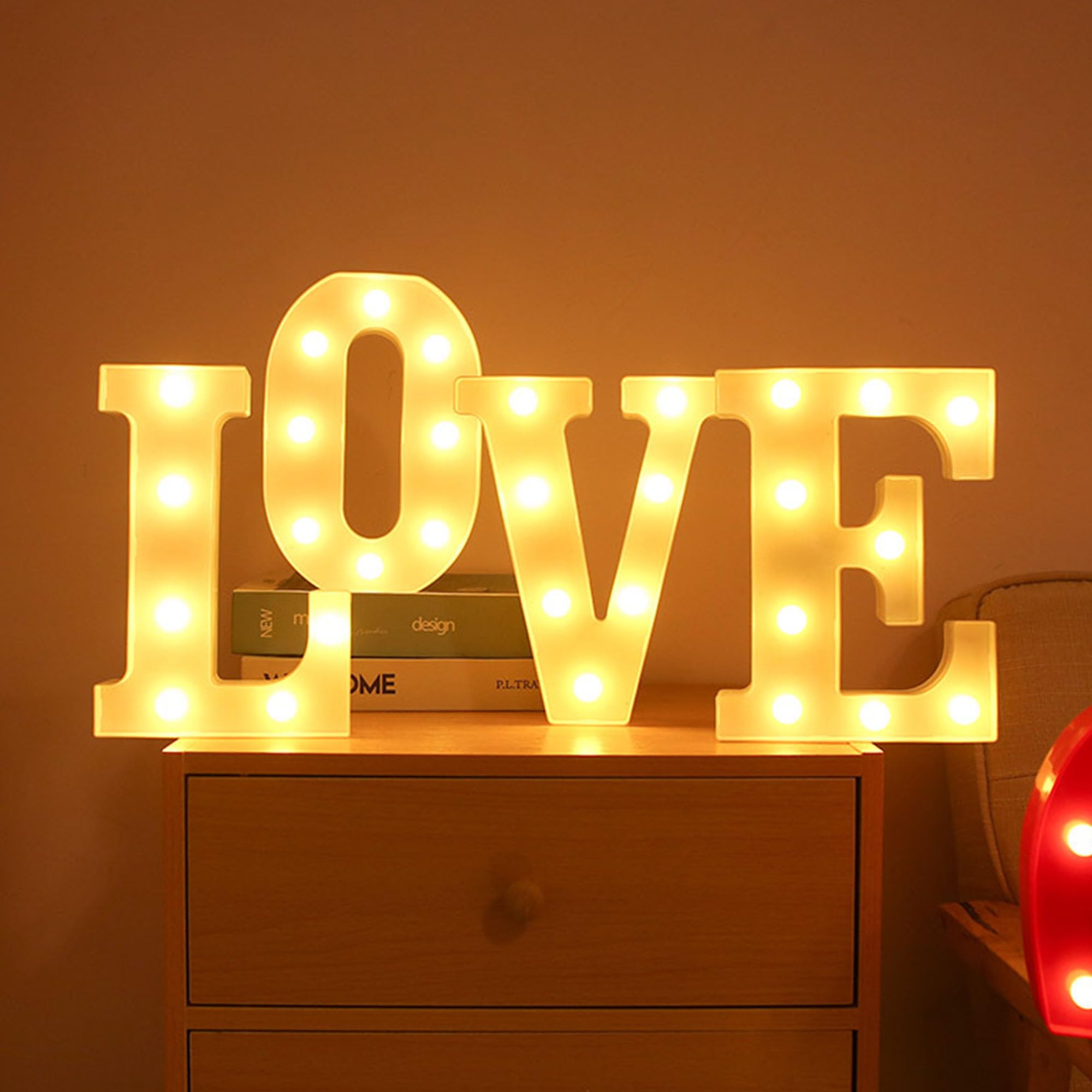 WYFCR wedding Sign Decorative LED Illuminated Letter Lights Marry Signs, Illuminato Marquee Sign, Neon Light Up Letters, Illuminato Decor (LOVE)