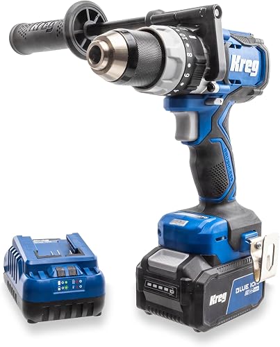 Kreg 20V Ionic Drive 1/2" High Speed Hammer Drill Kit | 20V Cordless Hammer Drill Driver with Boost Mode for Wood, Masonry and Construction, Variable Speed and LED Light