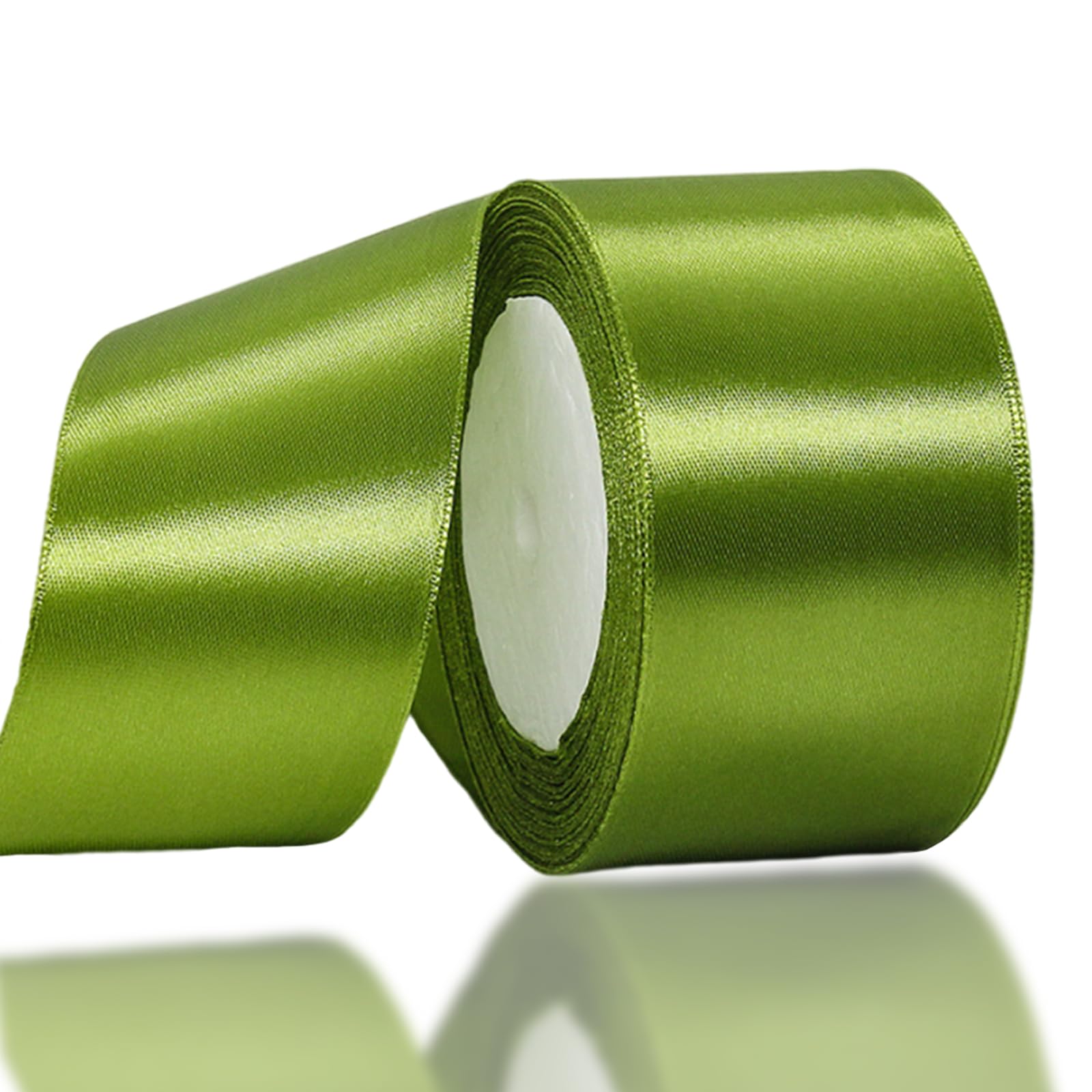 Army Green Ribbon 50mm for Gift Wrapping 22M,Army Green Satin Ribbon 50mm Wide for Crafting Cake,Hair Bow,Polyester Ribbon Christmas Decoration,Wedding Car Decor