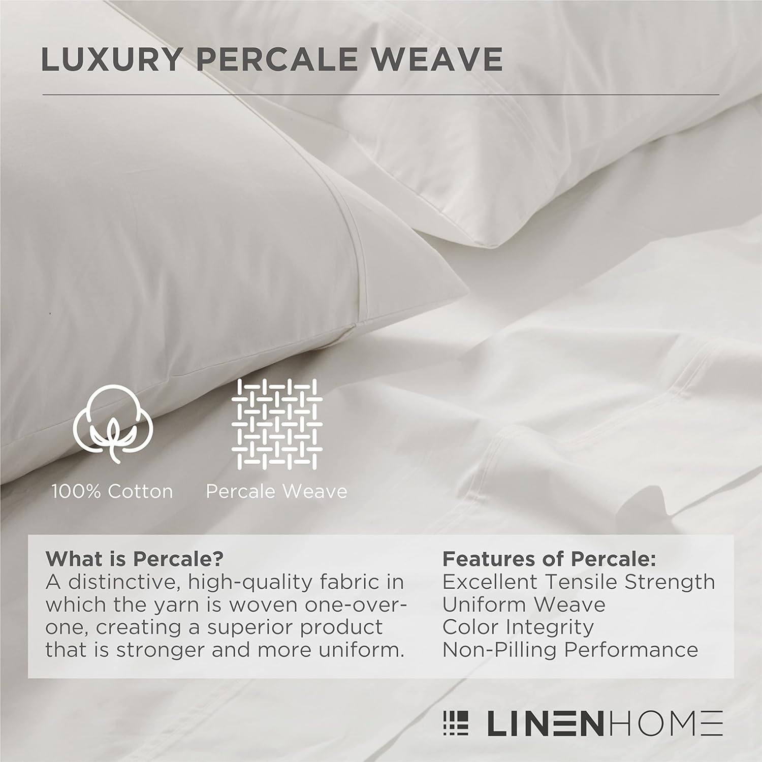 100% Cotton Percale Sheets King Size, 1 Flat Sheet- Crisp, Cool and Strong Bed Linen, Luxury Breathable Sheet, White : Home & Kitchen
