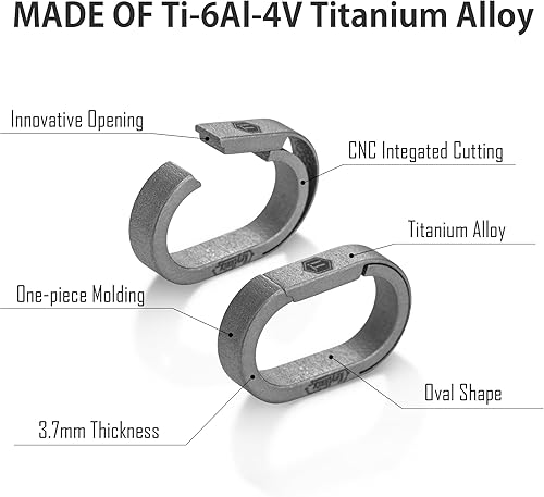 Miniatura 2 de KeyUnity Mini Split Key Ring Quick Release Key Organizer, Titanium Carabiner Keychain Liner for Connecting Home Car Keys